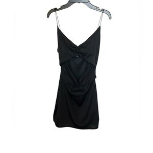 Windsor Mini Club Bodycon Black Dress, with cutouts Size Large